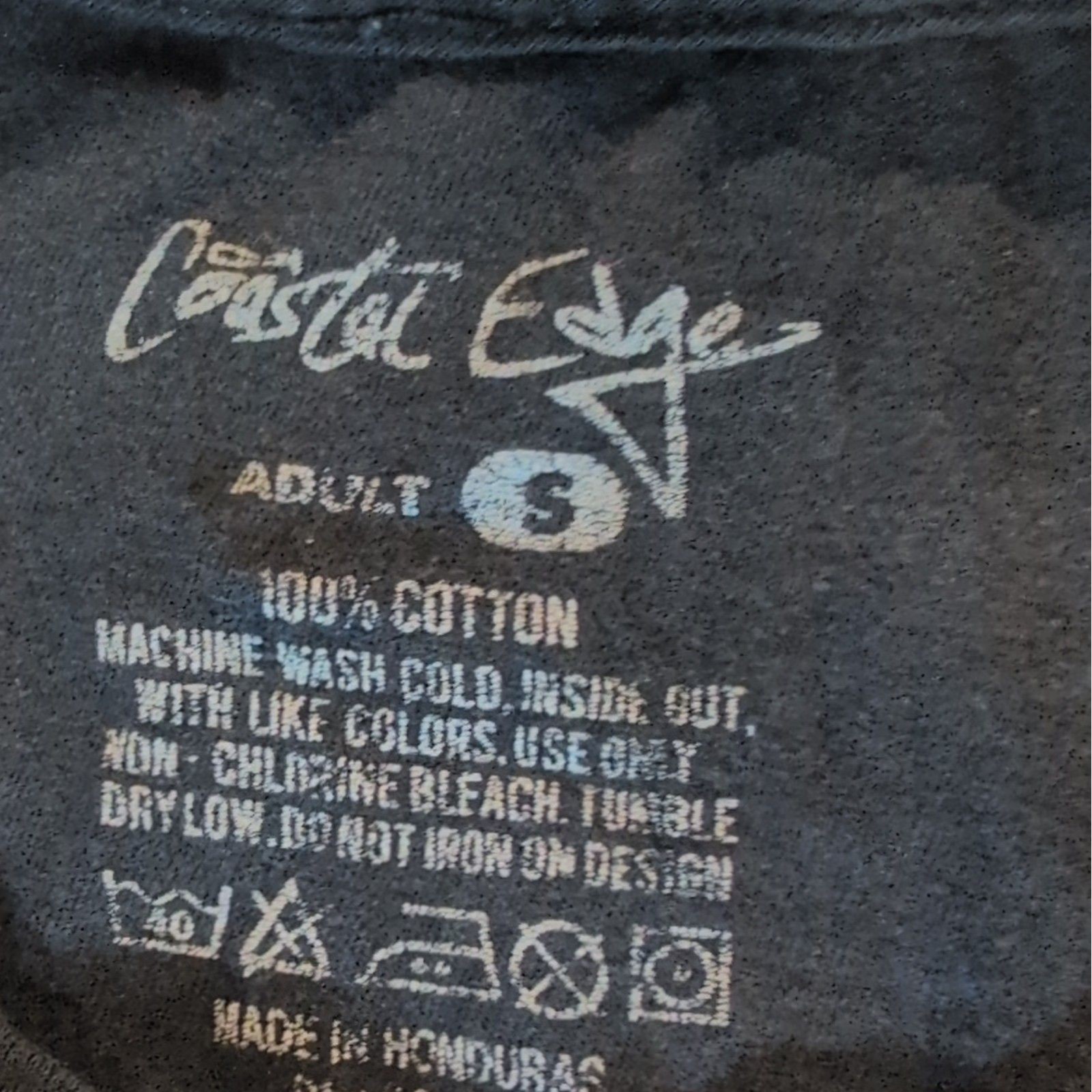 Coastal Edge Mens S Black Cotton Knit Crew Neck Short Sleeve Surf Beach Tee — image 4 of 6